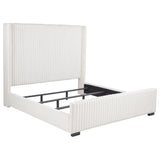 Natasha 65-inch Upholstered Eastern King Wingback Bed Cream | Ivory | Cream | 306051KE