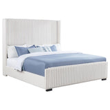 Natasha 65-inch Upholstered Eastern King Wingback Bed Cream | Ivory | Cream | 306051KE