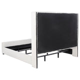 Natasha 65-inch Upholstered Eastern King Wingback Bed Cream | White | Cream | 306051KE