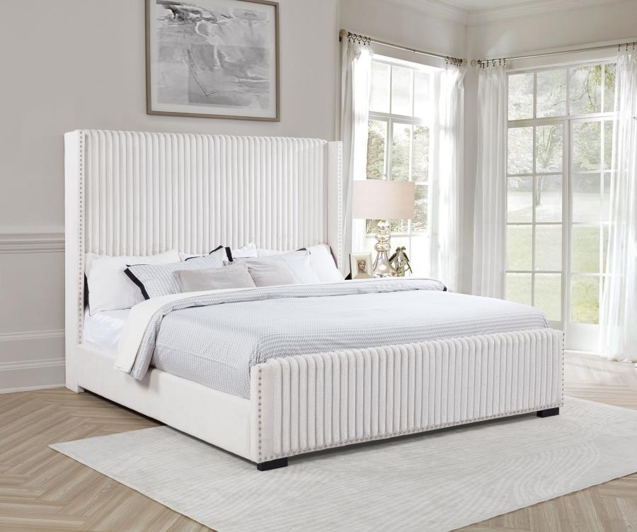 Natasha 65-inch Upholstered California King Bed Cream | California King | Ivory | Cream | 306051KW