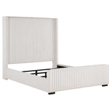 Natasha 65-inch Upholstered Queen Wingback Bed Cream | Queen | Ivory | Cream | 306051Q