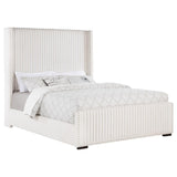 Natasha 65-inch Upholstered Queen Wingback Bed Cream | Queen | Ivory | Cream | 306051Q