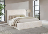 Rebecca Faux Fur Upholstered California King Bed Cream | Ivory | Cream | 306141KW