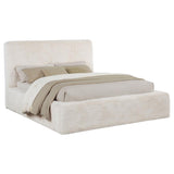 Rebecca Faux Fur Upholstered Queen Bed Cream | King | Ivory | Cream | 306141Q