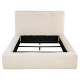 Rebecca Faux Fur Upholstered Queen Bed Cream | King | Ivory | Cream | 306141Q