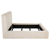 Rebecca Faux Fur Upholstered Queen Bed Cream | King | Ivory | Cream | 306141Q