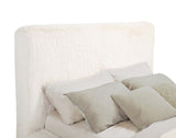 Rebecca Faux Fur Upholstered Queen Bed Cream | King | Ivory | Cream | 306141Q