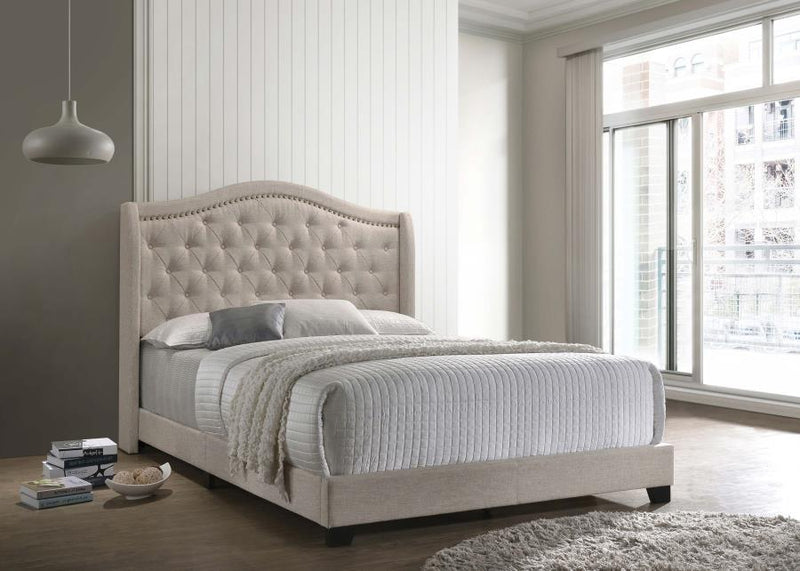 Sonoma Upholstered Wingback Bed Grey