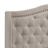 Sonoma Upholstered Full Wingback Bed Beige | Full | Beige | 310073F