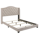 Sonoma Upholstered Queen Wingback Bed Beige | Beige | 310073Q