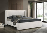 Alamosa Boucle Upholstered Eastern King Platform Bed White | Eastern King | White | 310078KE