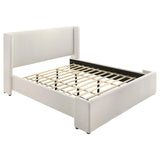Alamosa Boucle Upholstered Eastern King Platform Bed White | Eastern King | White | 310078KE
