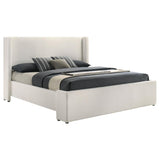 Alamosa Boucle Upholstered Eastern King Platform Bed White | Eastern King | White | 310078KE