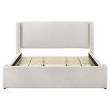 Alamosa Boucle Upholstered Eastern King Platform Bed White | Eastern King | White | 310078KE