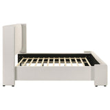 Alamosa Boucle Upholstered Eastern King Platform Bed White | Eastern King | White | 310078KE
