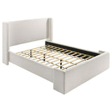Alamosa Boucle Upholstered Queen Wingback Bed White | Queen | White | 310078Q