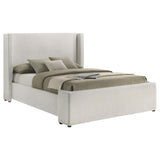 Alamosa Boucle Upholstered Queen Wingback Bed White | Queen | White | 310078Q