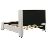 Alamosa Boucle Upholstered Queen Wingback Bed White | Queen | White | 310078Q