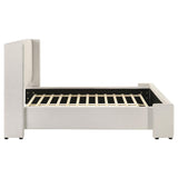Alamosa Boucle Upholstered Queen Wingback Bed White | Queen | White | 310078Q