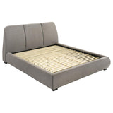 Mokena 46-inch Upholstered Eastern King Platform Bed Taupe | Grey | Taupe | 310090KE