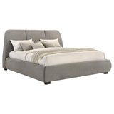 Mokena 46-inch Upholstered Eastern King Platform Bed Taupe | Grey | Taupe | 310090KE