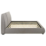 Mokena 46-inch Upholstered Eastern King Platform Bed Taupe | Grey | Taupe | 310090KE