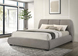 Mokena 46-inch Upholstered Platform Bed Taupe