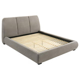 Mokena 46-inch Upholstered California King Platform Bed Taupe | Grey | Taupe | 310090KW