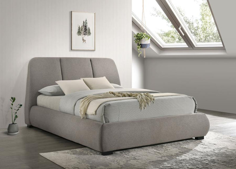 Mokena 46-inch Upholstered Platform Bed Taupe
