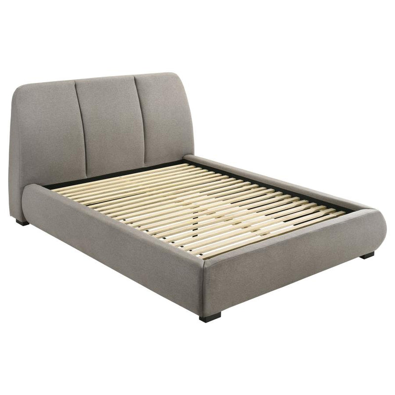 Mokena 46-inch Upholstered Platform Bed Taupe