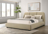 Mokena 46-inch Upholstered Eastern King Platform Bed Brown | Brown | Light Brown | 310091KE
