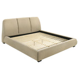 Mokena 46-inch Upholstered Eastern King Platform Bed Brown | Brown | Light Brown | 310091KE