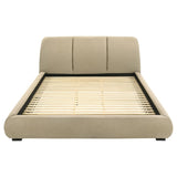 Mokena 46-inch Upholstered Eastern King Platform Bed Brown | Brown | Light Brown | 310091KE