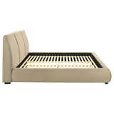 Mokena 46-inch Upholstered Eastern King Platform Bed Brown | Brown | Light Brown | 310091KE