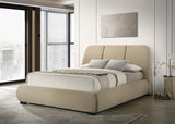 Mokena 46-inch Upholstered Queen Platform Bed Brown | Queen | Brown | Light Brown | 310091Q