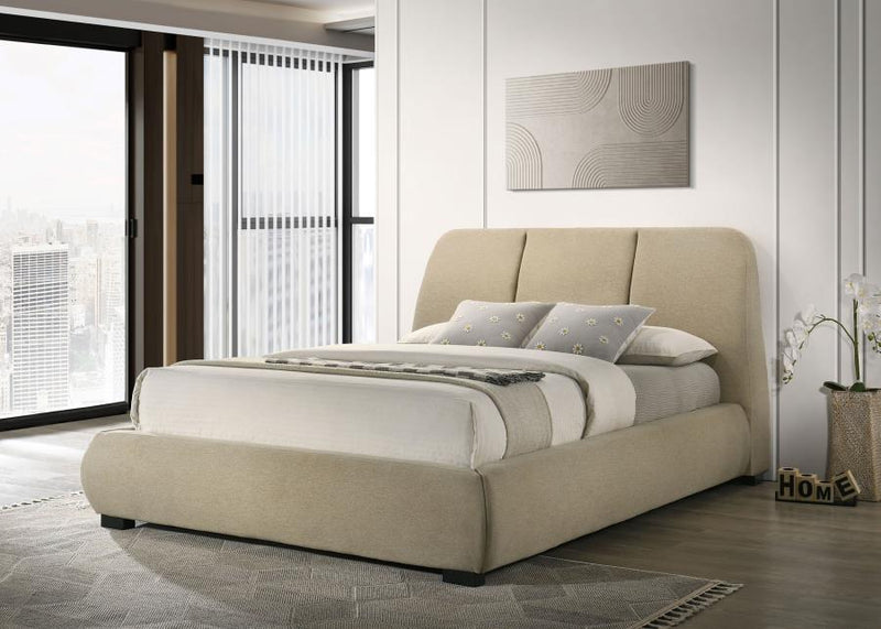 Mokena 46-inch Upholstered Platform Bed Brown
