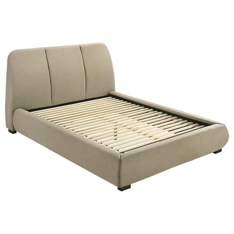 Mokena 46-inch Upholstered Platform Bed Brown
