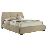 Mokena 46-inch Upholstered Queen Platform Bed Brown | Queen | Brown | Light Brown | 310091Q
