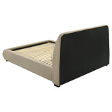 Mokena 46-inch Upholstered Queen Platform Bed Brown | Queen | Brown | Light Brown | 310091Q