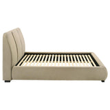 Mokena 46-inch Upholstered Queen Platform Bed Brown | Queen | Brown | Light Brown | 310091Q