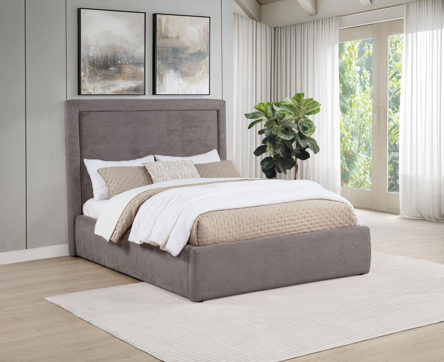 Lawson 54-inch Upholstered Full Panel Platform Bed Mushroom | Full | Beige | Mushroom | 315835MF