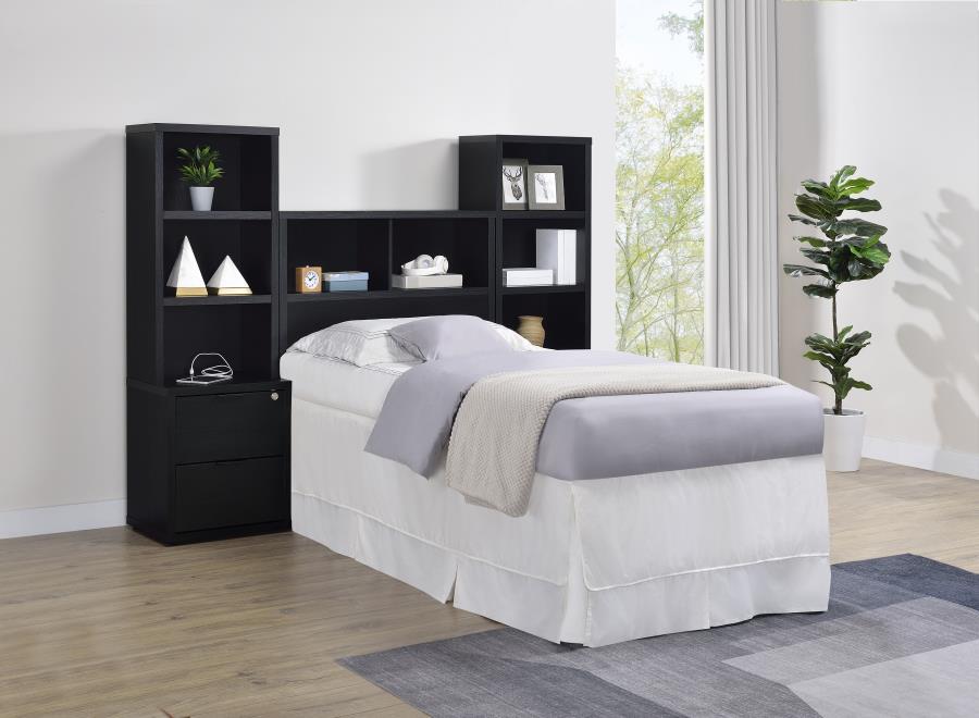 Westpark 3-piece Twin Bedroom Set Bookcase Headboard Black | Twin | Black | 315851T-SET