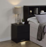 Westpark 2-drawer Nightstand LED Lights and USB Black | Black | 315852