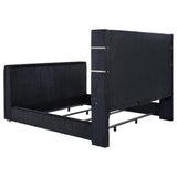 Tisdall Eastern King Flame Visualizer Wingback TV Bed Black | Black | 315868BLKKE