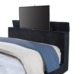 Tisdall Eastern King Flame Visualizer Wingback TV Bed Black | Black | 315868BLKKE