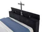 Tisdall Eastern King Flame Visualizer Wingback TV Bed Black | Black | 315868BLKKE