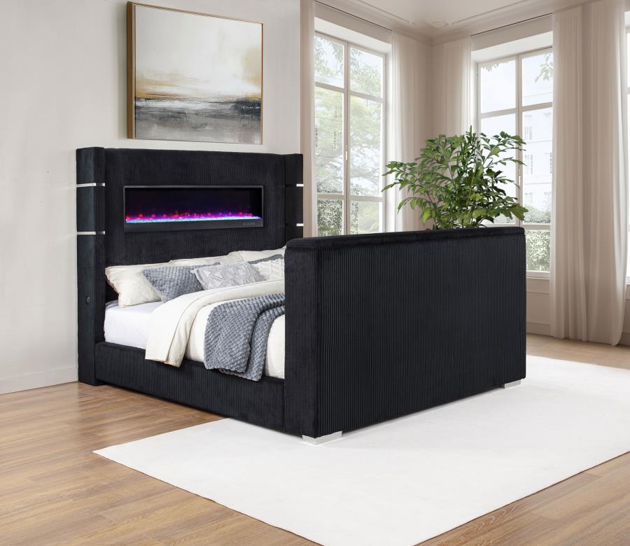 Tisdall California King Flame Visualizer TV Bed Black | California King | Black | 315868BLKKW