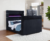 Tisdall Queen Flame Visualizer Wingback TV Bed Black | Queen | Black | 315868BLKQ