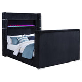 Tisdall Queen Flame Visualizer Wingback TV Bed Black | Queen | Black | 315868BLKQ