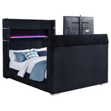 Tisdall Queen Flame Visualizer Wingback TV Bed Black | Queen | Black | 315868BLKQ